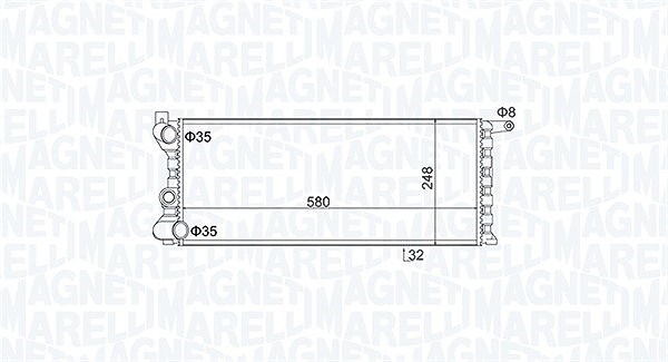 Magneti Marelli Kühler, Motorkühlung [Hersteller-Nr. 350213154100] für Lancia, Fiat, Autobianchi