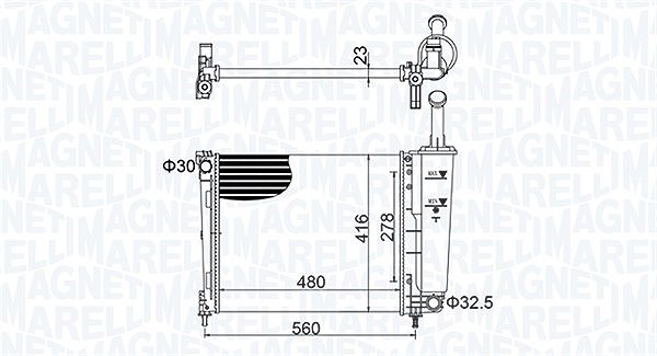 Magneti Marelli Kühler, Motorkühlung [Hersteller-Nr. 350213155700] für Lancia, Chrysler