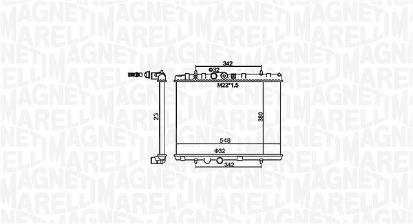 Magneti Marelli Kühler, Motorkühlung [Hersteller-Nr. 350213156100] für Opel, Peugeot, Vauxhall, Citroën, Ds