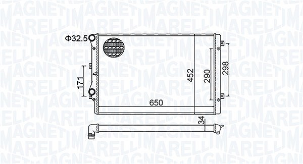 Magneti Marelli Kühler, Motorkühlung [Hersteller-Nr. 350213157800] für Audi, Seat, VW, Skoda