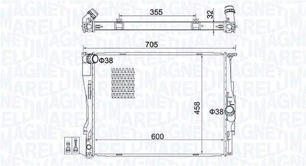 Magneti Marelli Kühler, Motorkühlung [Hersteller-Nr. 350213160700] für BMW