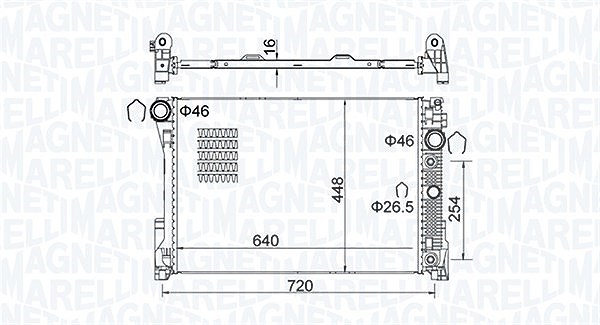 Magneti Marelli Kühler, Motorkühlung [Hersteller-Nr. 350213163300] für Mercedes-Benz