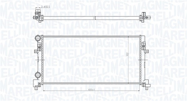 Magneti Marelli Kühler, Motorkühlung [Hersteller-Nr. 350213166200] für Skoda, Audi, Seat, VW