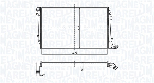 Magneti Marelli Kühler, Motorkühlung [Hersteller-Nr. 350213167300] für Audi, VW, Seat, Skoda