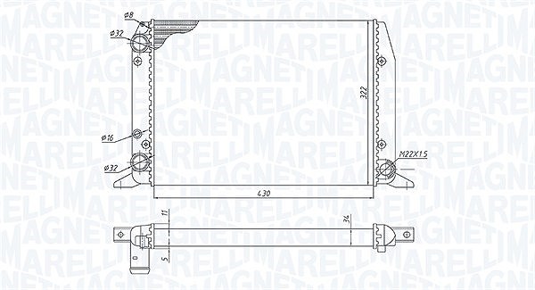 Magneti Marelli Kühler, Motorkühlung [Hersteller-Nr. 350213188800] für Audi