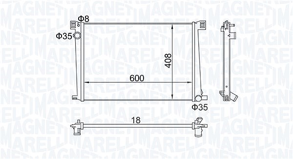 Magneti Marelli Kühler, Motorkühlung [Hersteller-Nr. 350213168600] für Mini