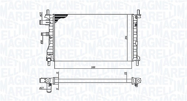 Magneti Marelli Kühler, Motorkühlung [Hersteller-Nr. 350213190500] für Mazda, Ford
