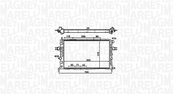 Magneti Marelli Kühler, Motorkühlung [Hersteller-Nr. 350213192300] für Vauxhall, Opel