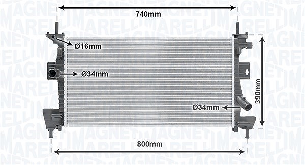 Magneti Marelli Kühler, Motorkühlung [Hersteller-Nr. 350213170200] für Ford