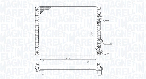 Magneti Marelli Kühler, Motorkühlung [Hersteller-Nr. 350213192900] für VW, Seat