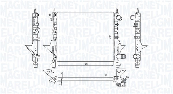 Magneti Marelli Kühler, Motorkühlung [Hersteller-Nr. 350213171800] für Renault