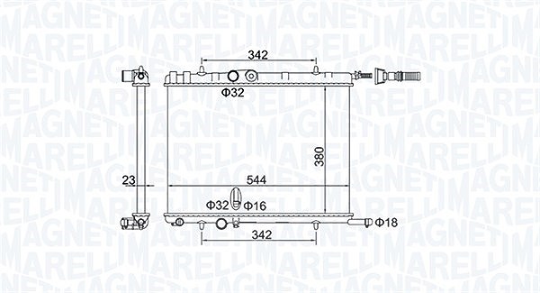Magneti Marelli Kühler, Motorkühlung [Hersteller-Nr. 350213193400] für Citroën, Peugeot