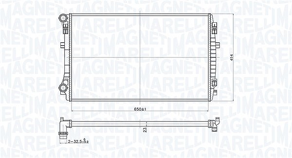 Magneti Marelli Kühler, Motorkühlung [Hersteller-Nr. 350213173400] für Audi, Seat, Cupra, VW, Skoda