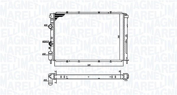 Magneti Marelli Kühler, Motorkühlung [Hersteller-Nr. 350213193600] für Citroën, Peugeot