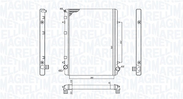 Magneti Marelli Kühler, Motorkühlung [Hersteller-Nr. 350213195900] für Peugeot, Citroën