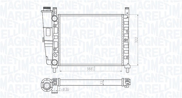 Magneti Marelli Kühler, Motorkühlung [Hersteller-Nr. 350213180200] für Fiat