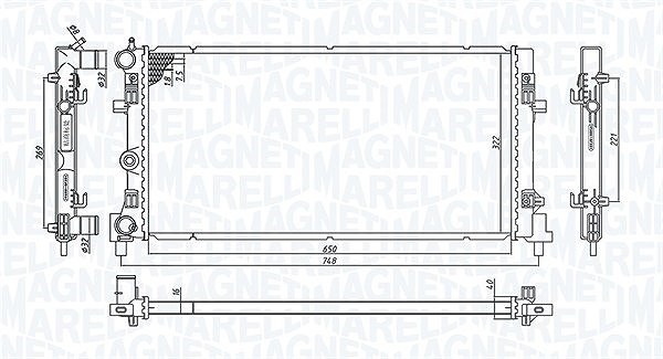 Magneti Marelli Kühler, Motorkühlung [Hersteller-Nr. 350213182300] für VW, Skoda, Audi, Seat