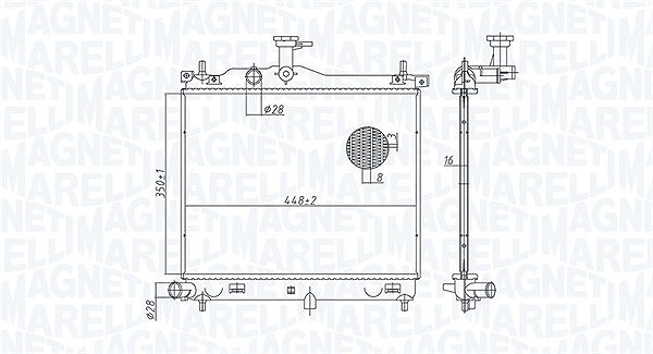 Magneti Marelli Kühler, Motorkühlung [Hersteller-Nr. 350213182900] für Hyundai