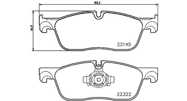 Magneti Marelli Bremsbelagsatz, Scheibenbremse [Hersteller-Nr. 363700436035] für Jaguar, Land Rover