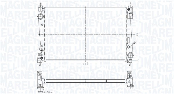 Magneti Marelli Kühler, Motorkühlung [Hersteller-Nr. 350213184300] für Abarth, Fiat, Opel, Alfa Romeo, Vauxhall, Lancia