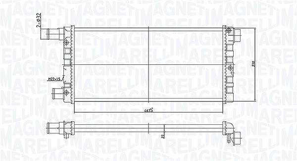 Magneti Marelli Kühler, Motorkühlung [Hersteller-Nr. 350213185200] für Fiat