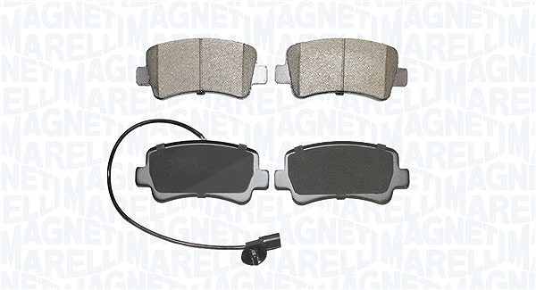 Magneti Marelli Bremsbeläge inkl. VWK Hinten (Satz) [Hersteller-Nr. 363916061118] für Renault, Vauxhall, Nissan, Opel
