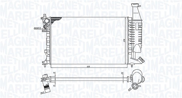 Magneti Marelli Kühler, Motorkühlung [Hersteller-Nr. 350213186400] für Citroën, Peugeot