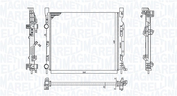 Magneti Marelli Kühler, Motorkühlung [Hersteller-Nr. 350213186900] für Mercedes-Benz, Renault