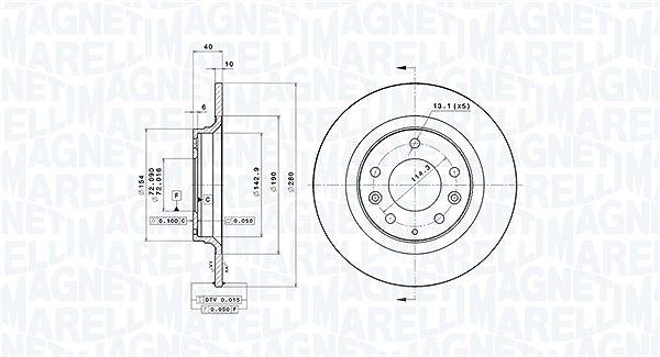 Magneti Marelli Bremsscheibe [Hersteller-Nr. 360406060401] für Mazda