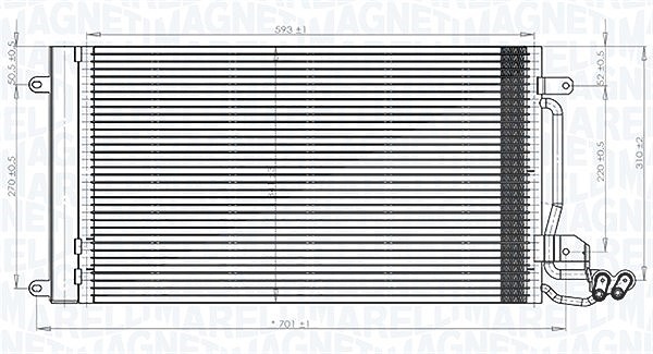 Magneti Marelli Kondensator, Klimaanlage [Hersteller-Nr. 350203821000] für VW, Audi, Skoda, Seat