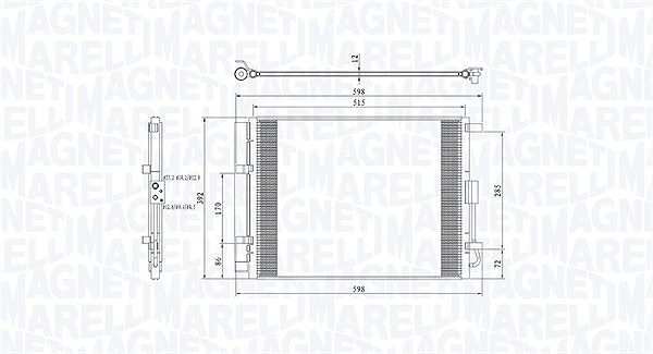 Magneti Marelli Kondensator, Klimaanlage [Hersteller-Nr. 350203809000] für Hyundai, Kia