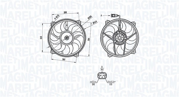 Magneti Marelli Lüfter, Motorkühlung [Hersteller-Nr. 069422708010] für Peugeot