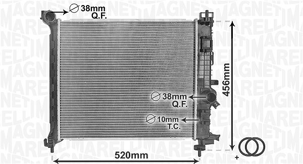 Magneti Marelli Kühler, Motorkühlung [Hersteller-Nr. 350213168800] für Opel, Vauxhall