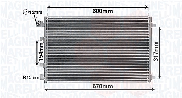 Magneti Marelli Kondensator, Klimaanlage [Hersteller-Nr. 350203879000] für Nissan