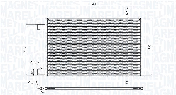 Magneti Marelli Kondensator, Klimaanlage [Hersteller-Nr. 350203860000] für Renault, Mercedes-Benz