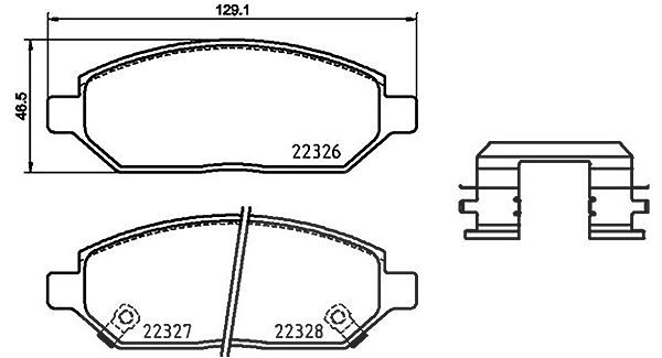 Magneti Marelli Bremsbelagsatz, Scheibenbremse [Hersteller-Nr. 363700459088] für Opel, Vauxhall