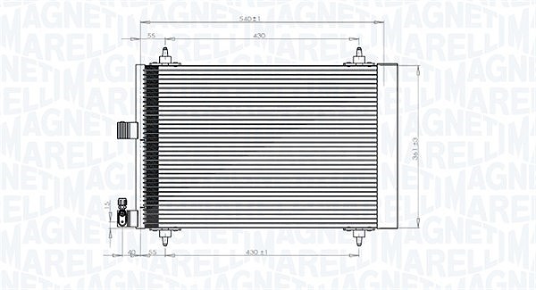 Magneti Marelli Kondensator, Klimaanlage [Hersteller-Nr. 350203839000] für Citroën, Peugeot