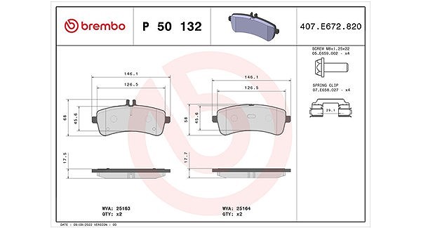 Magneti Marelli Bremsbelagsatz, Scheibenbremse [Hersteller-Nr. 363700450132] für Mercedes-Benz