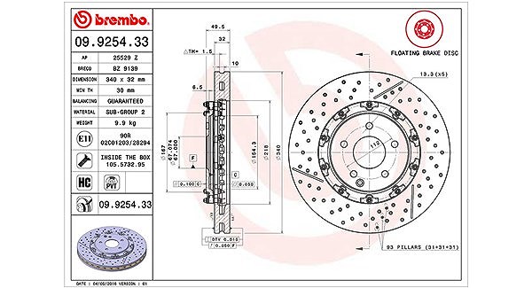 Magneti Marelli Bremsscheibe [Hersteller-Nr. 360406128503] für Mercedes-Benz