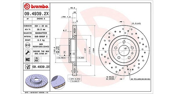 Magneti Marelli Bremsscheibe [Hersteller-Nr. 360406000302] für Alfa Romeo, Vauxhall, Opel, Fiat