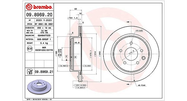 Magneti Marelli Bremsscheibe [Hersteller-Nr. 360406110100] für Renault, Nissan