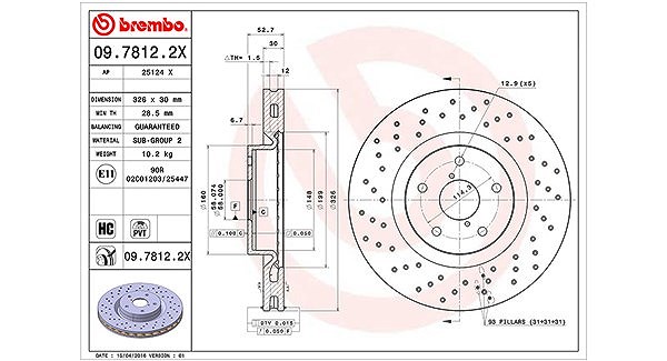 Magneti Marelli Bremsscheibe [Hersteller-Nr. 360406097402] für Subaru