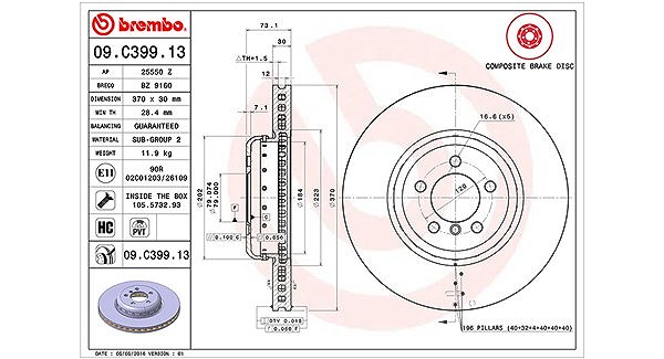 Magneti Marelli Bremsscheibe [Hersteller-Nr. 360406130504] für BMW