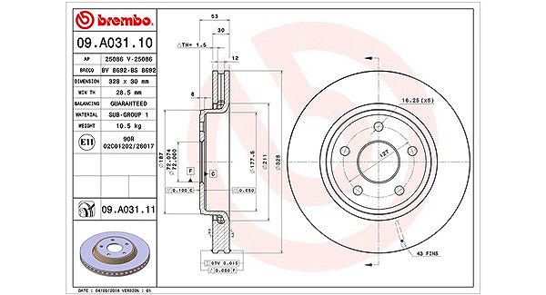 Magneti Marelli Bremsscheibe [Hersteller-Nr. 360406089200] für Jeep