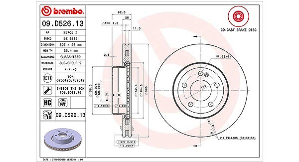 Magneti Marelli Bremsscheibe [Hersteller-Nr. 360406133304] für Mercedes-Benz