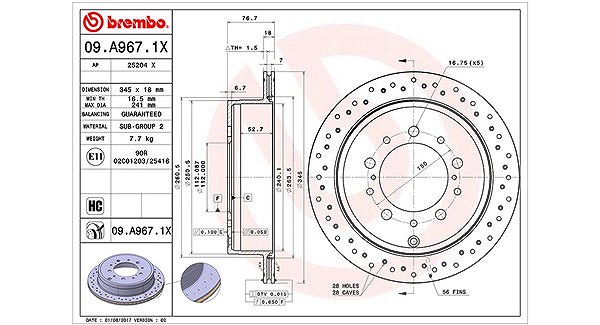 Magneti Marelli Bremsscheibe [Hersteller-Nr. 360406080002] für Toyota, Lexus