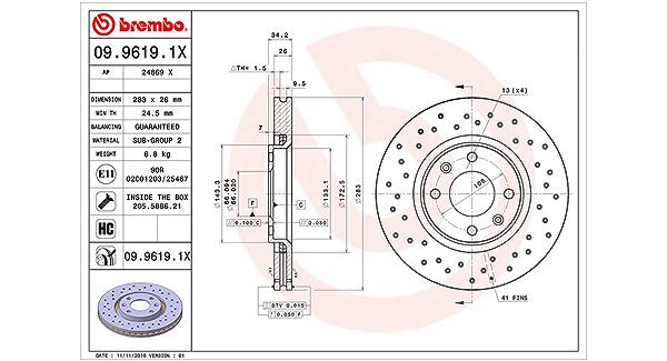 Magneti Marelli Bremsscheibe [Hersteller-Nr. 360406073802] für Ds, Citroën