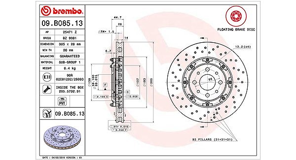 Magneti Marelli Bremsscheibe [Hersteller-Nr. 360406129603] für Abarth