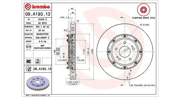 Magneti Marelli Bremsscheibe [Hersteller-Nr. 360406129403] für Mitsubishi