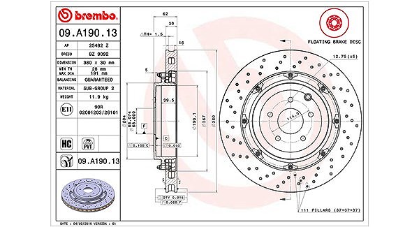 Magneti Marelli Bremsscheibe [Hersteller-Nr. 360406129303] für Nissan